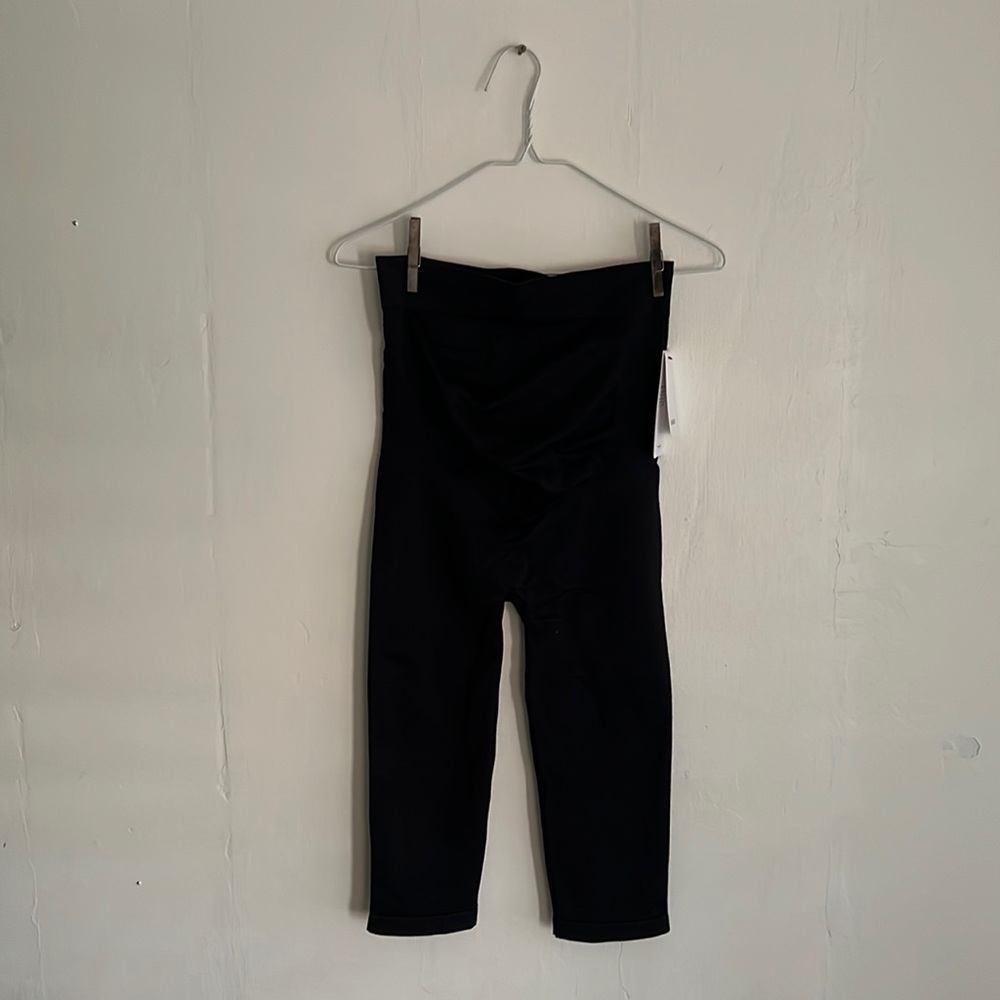 Black BLANQI maternity belly support crop leggings